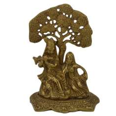 Krishna y Radha en bronce