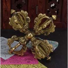 Doble dorje Tibetano de bronce  13,5 cm x 13,5 cm