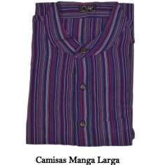 Camisas manga larga violeta de rayas