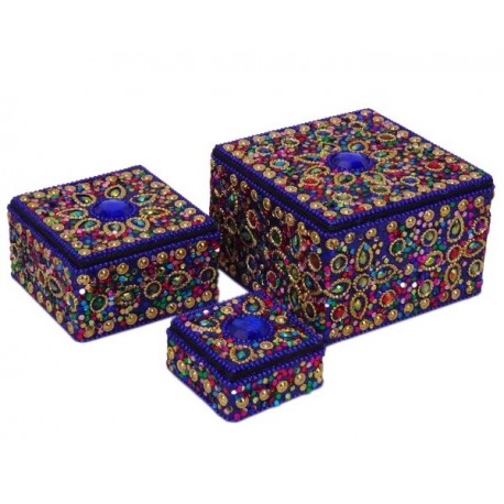 Cajas indias cuadradas de tres tamaños