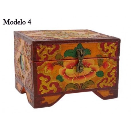 Caja de Madera Tibetana 14,5 x 11 x 10 cm