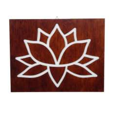 Cuadro flor de loto  de madera 45 x 35 cm