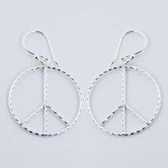Pendientes de plata símbolo de la paz