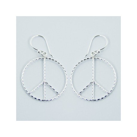 Pendientes de plata símbolo de la paz