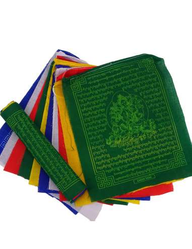 Banderas tibetanas tara verde
