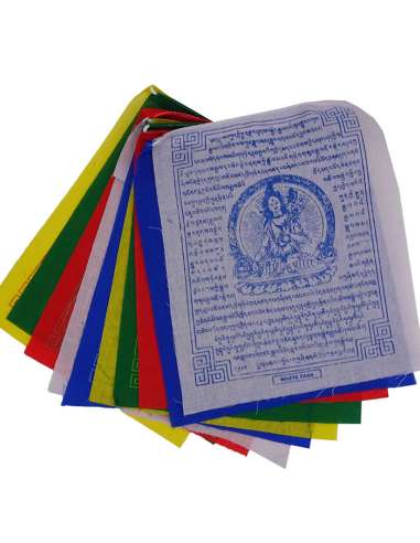 Banderas Tibetanas de oración Tara Blanca 24 cm x 21 cm