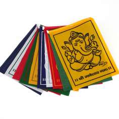 Banderines Ganesh con Mantra 10 cm  x 7,5 cm