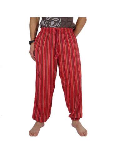 Yogur consola Simetría ▶️Novedad!! Pantalón hombre Hippie de Rayas de color rojo