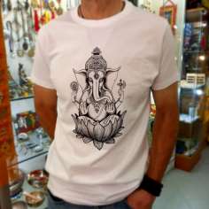 Camiseta blanca Ganesha - Unisex