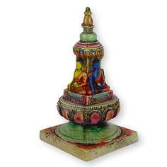 Mini Estupa Budista con cuatro budas -14,5 cm