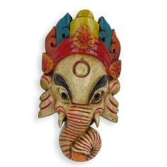 Máscara de Madera Artesanal Ganesh 24 cm