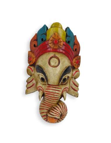 Máscara de Madera Artesanal Ganesh 24 cm