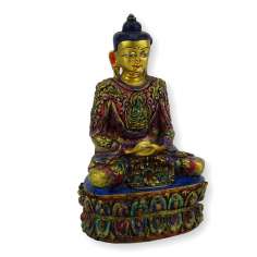 Figura de Buda sentado y con las manos en posición del mudra Dhyana