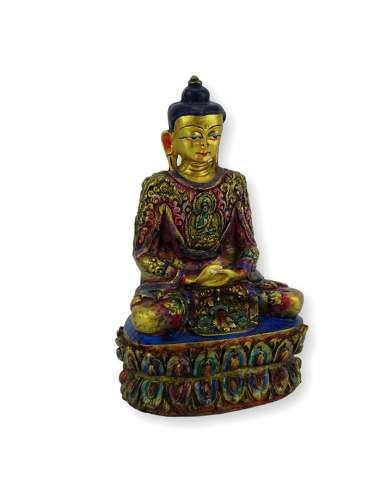 Figura de Buda sentado y con las manos en posición del mudra Dhyana