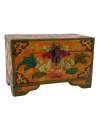 Caja de madera artesdanal símbolos budistas
