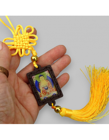 Amuleto Protector Budista con Buda Shakyamuni y Kalachakra