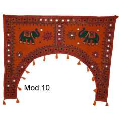 Arcos para puertas de tela, elefantes bordados