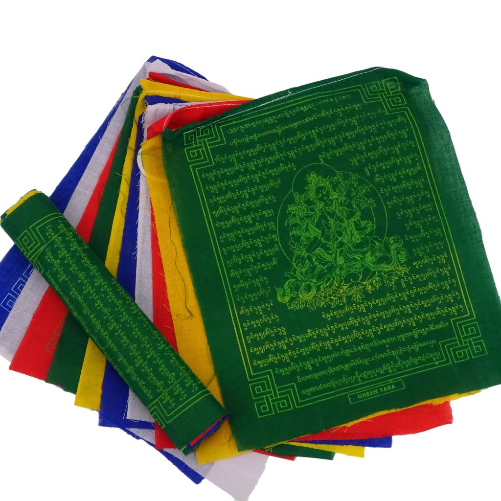 Bandera Tibetana Tara Verde