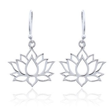 Pendientes de plata flor de loto